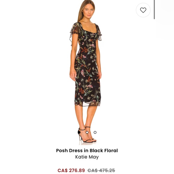 Revolve Posh Dress in black floral - Picture 1 of 2